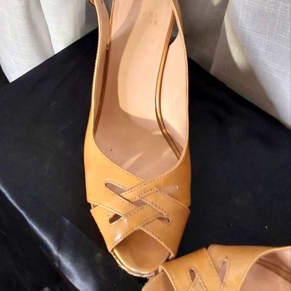 Stuart Weitsman Sling Back Peep Toe Wedge - Picture 4 of 6